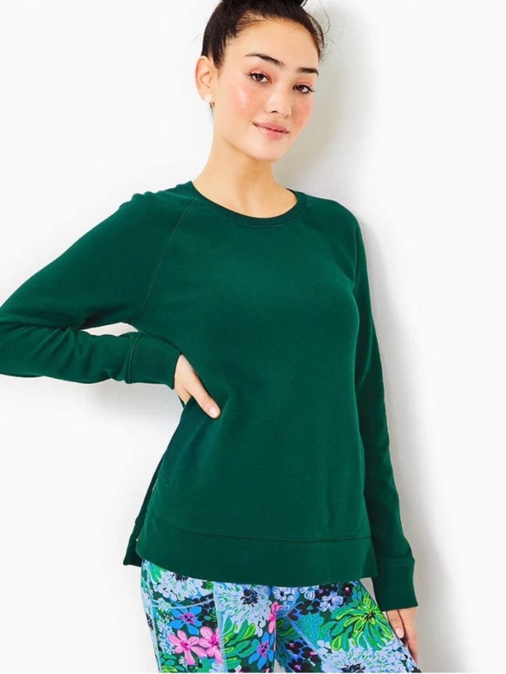 Lilly Pulitzer Forest Green Beach Comber Crewneck Sweater